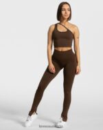 Clothing TEVEO Sassy One Shoulder Top Brown Women 2HL08D432 - Image 3