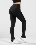 Clothing TEVEO Sassy Slit Leggings Black Women 2HL08D138 - Image 2