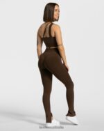 Clothing TEVEO Sassy Slit Leggings Brown Women 2HL08D137 - Image 5