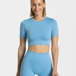 Clothing TEVEO Sensation Crop Top Baby Blue Women 2HL08D441