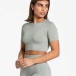 Clothing TEVEO Sensation Crop Top Gray Women 2HL08D443