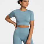 Clothing TEVEO Sensation Crop Top Steel Blue Women 2HL08D446