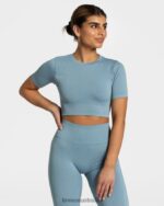 Clothing TEVEO Sensation Crop Top Steel Blue Women 2HL08D446