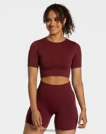 Clothing TEVEO Sensation Crop Top Wine red Women 2HL08D448