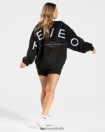 Clothing TEVEO Signature Oversized Sweater Black Women 2HL08D16 - Image 5