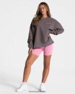 Clothing TEVEO Signature Oversized Sweater Graphite Women 2HL08D13 - Image 3