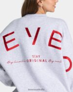 Clothing TEVEO Signature Oversized Sweater Light gray Women 2HL08D7 - Image 4