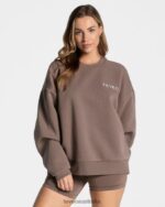 Clothing TEVEO Signature Oversized Sweater Mocha Women 2HL08D14 - Image 2