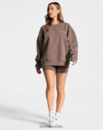 Clothing TEVEO Signature Oversized Sweater Mocha Women 2HL08D14 - Image 3