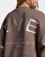 Clothing TEVEO Signature Oversized Sweater Mocha Women 2HL08D14 - Image 4