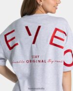 Clothing TEVEO Signature Oversized T-Shirt Light gray Women 2HL08D464 - Image 4