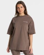 Clothing TEVEO Signature Oversized T-Shirt Mocha Women 2HL08D468 - Image 2
