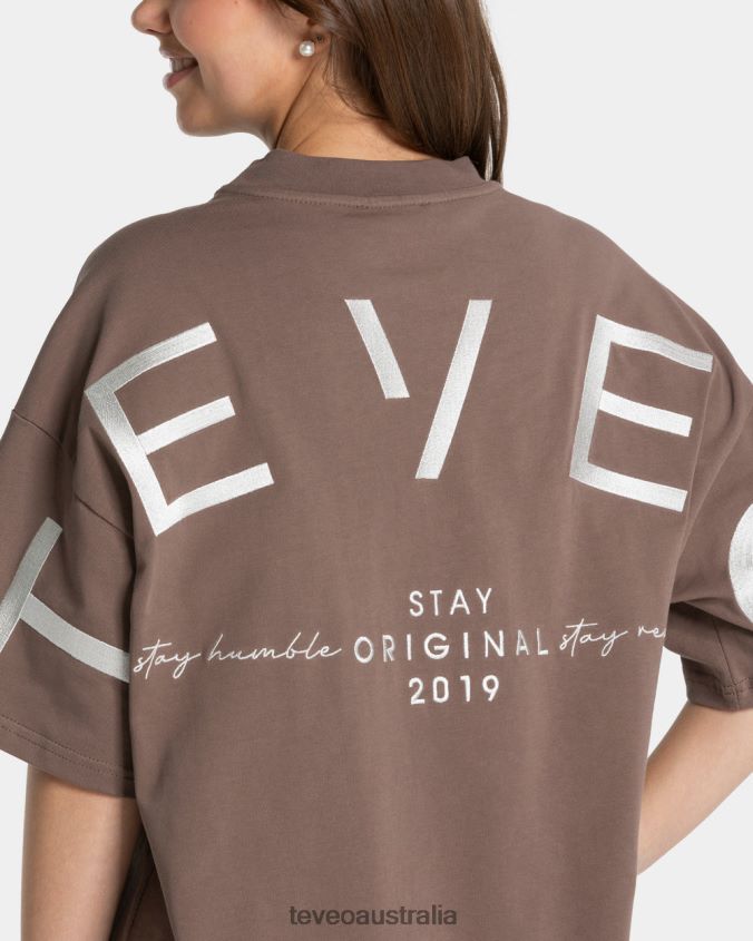 Clothing TEVEO Signature Oversized T-Shirt Mocha Women 2HL08D468 - Image 4