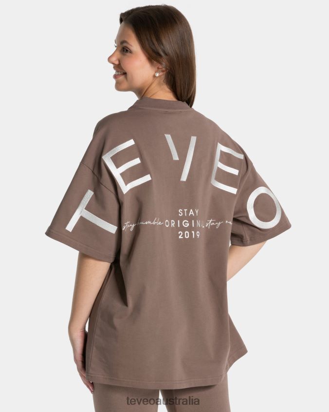 Clothing TEVEO Signature Oversized T-Shirt Mocha Women 2HL08D468 - Image 1