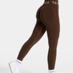 Clothing TEVEO Signature Scrunch Leggings Dark brown Women 2HL08D61