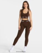 Clothing TEVEO Signature Scrunch Leggings Dark brown Women 2HL08D61 - Image 3