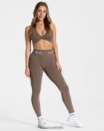 Clothing TEVEO Signature Scrunch Leggings Mocha Women 2HL08D68 - Image 3