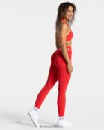 Clothing TEVEO Signature Scrunch Leggings Red Women 2HL08D60 - Image 5