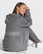Clothing TEVEO Statement Oversized Jacket Graphite Women 2HL08D23 - Image 4