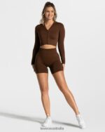 Clothing TEVEO Statement Scrunch Short Coffee Women 2HL08D236 - Image 3