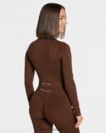 Clothing TEVEO Statement Zip Jacket Coffee Women 2HL08D171 - Image 2