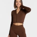 Clothing TEVEO Statement Zip Jacket Coffee Women 2HL08D171