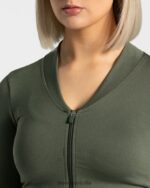 Clothing TEVEO Statement Zip Jacket Khaki Women 2HL08D172 - Image 4