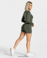 Clothing TEVEO Statement Zip Jacket Khaki Women 2HL08D172 - Image 5