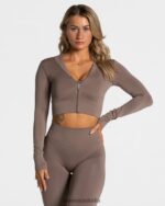 Clothing TEVEO Statement Zip Jacket Mocha Women 2HL08D173