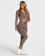 Clothing TEVEO Statement Zip Jacket Mocha Women 2HL08D173 - Image 3