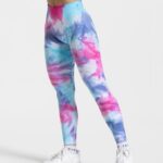 Clothing TEVEO Tie Dye Scrunch Leggings Cold Women 2HL08D59