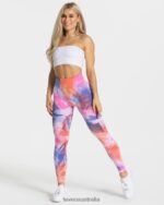 Clothing TEVEO Tie Dye Scrunch Leggings Hot Women 2HL08D69 - Image 3