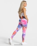 Clothing TEVEO Tie Dye Scrunch Leggings Hot Women 2HL08D69 - Image 5