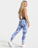 Clothing TEVEO Tie Dye Scrunch Leggings Ocean Women 2HL08D58 - Image 5