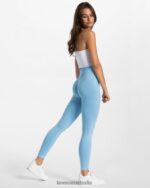 Clothing TEVEO Timeless Scrunch Leggings Baby blue Women 2HL08D85 - Image 5