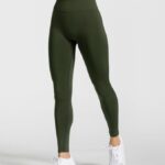 Clothing TEVEO Timeless Scrunch Leggings Khaki Women 2HL08D91