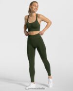 Clothing TEVEO Timeless Scrunch Leggings Khaki Women 2HL08D91 - Image 3