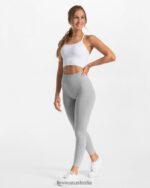 Clothing TEVEO Timeless Scrunch Leggings Light gray Women 2HL08D90 - Image 3
