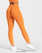 Clothing TEVEO Timeless Scrunch Leggings Orange Women 2HL08D93 - Image 2