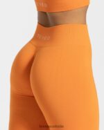 Clothing TEVEO Timeless Scrunch Leggings Orange Women 2HL08D93 - Image 4