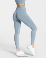Clothing TEVEO Timeless Scrunch Leggings Steel blue Women 2HL08D98 - Image 2
