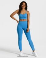 Clothing TEVEO Timeless Scrunch Leggings Summer Blue Women 2HL08D97 - Image 3