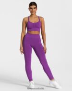 Clothing TEVEO Timeless Scrunch Leggings Violet Women 2HL08D100 - Image 3