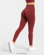 Clothing TEVEO Timeless Scrunch Leggings Wine red Women 2HL08D101 - Image 2