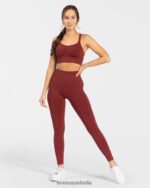 Clothing TEVEO Timeless Scrunch Leggings Wine red Women 2HL08D101 - Image 3