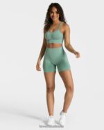Clothing TEVEO Timeless Scrunch Short Sage Women 2HL08D222 - Image 5