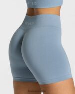 Clothing TEVEO Timeless Scrunch Short Steel Blue Women 2HL08D225 - Image 4