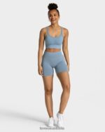 Clothing TEVEO Timeless Scrunch Short Steel Blue Women 2HL08D225 - Image 5