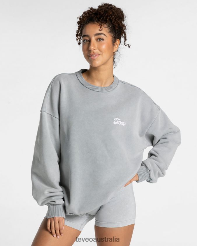 Clothing TEVEO Acid Oversized Sweater Light gray Women 2HL08D3