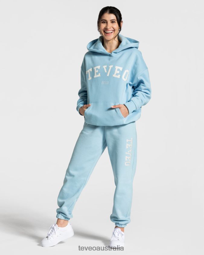 Clothing TEVEO College Oversized Hoodie Baby Blue Women 2HL08D37